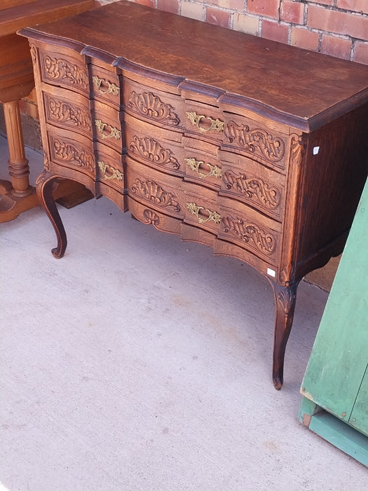 WIDE 3 DRAWER COUNTRY FRENCH OAK CHEST