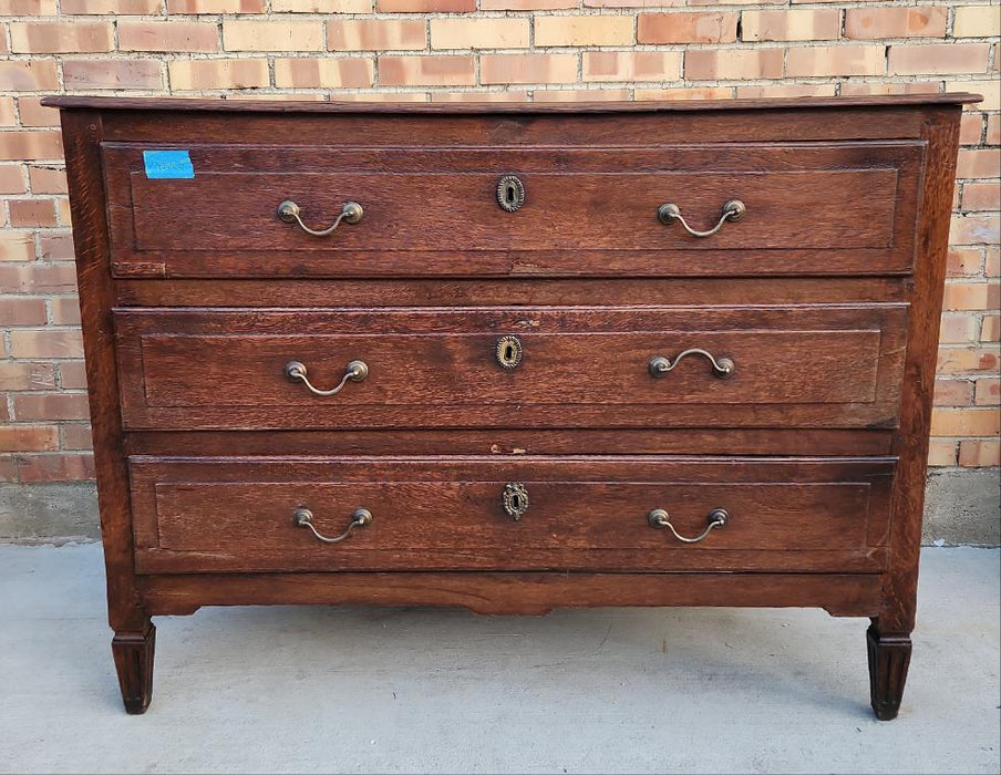EARLY 19TH CENTURY FRENCH  OAK LOUIS XVI CHEST