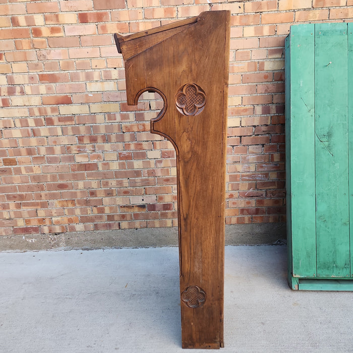 TALL OAK CARVED RELIGIOUS ALTAR PANEL MADE INTO PODIUM