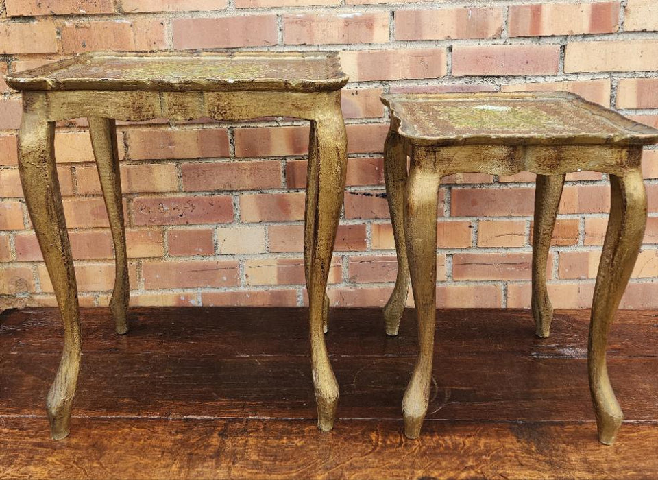 PAIR OF GILT FLORENTINE  NESTING TABLES