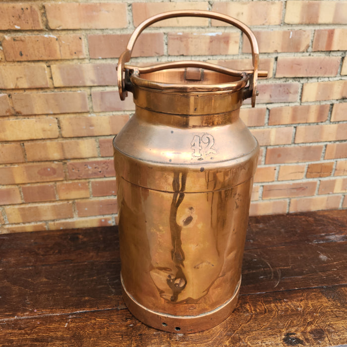 EUROPEAN BRIGHT COPPER MILK CAN