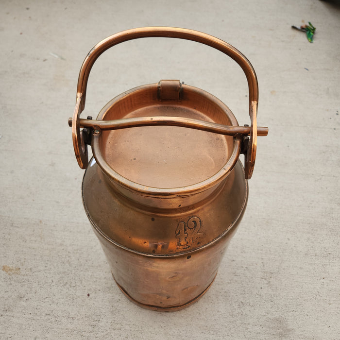 EUROPEAN BRIGHT COPPER MILK CAN