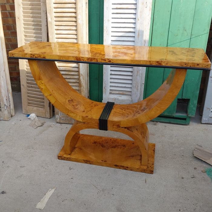 PAIR OF DECO U SHAPED CONSOLE TABLE