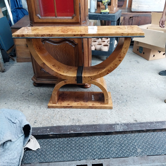 PAIR OF DECO U SHAPED CONSOLE TABLE