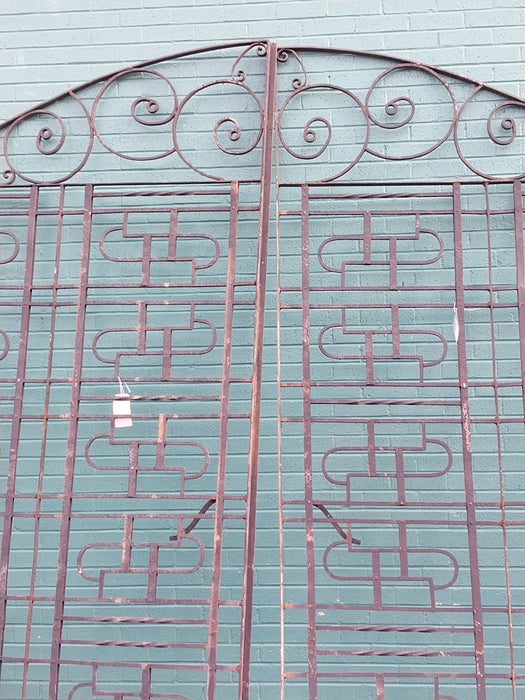 PAIR OF BLACK LARGE IRON GATES
