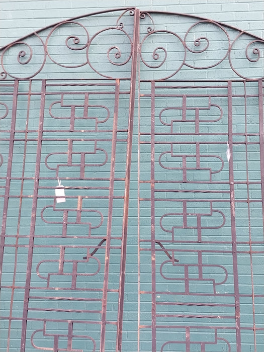 PAIR OF BLACK LARGE IRON GATES