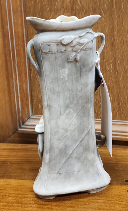 ART NOUVEAU GREY VASE WITH GIRL