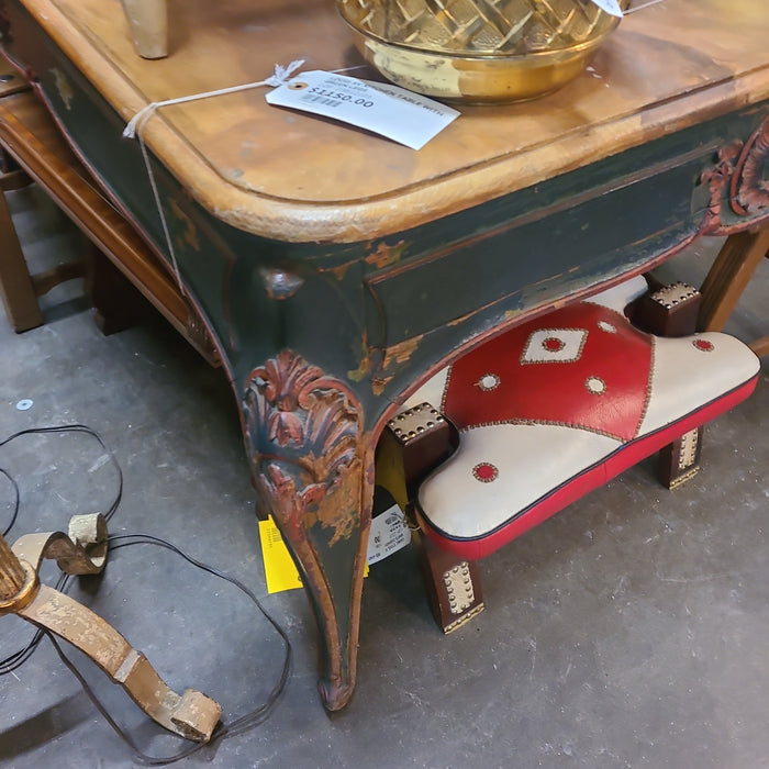 LOUIS XV KITCHEN TABLE WITH GREEN LEGS