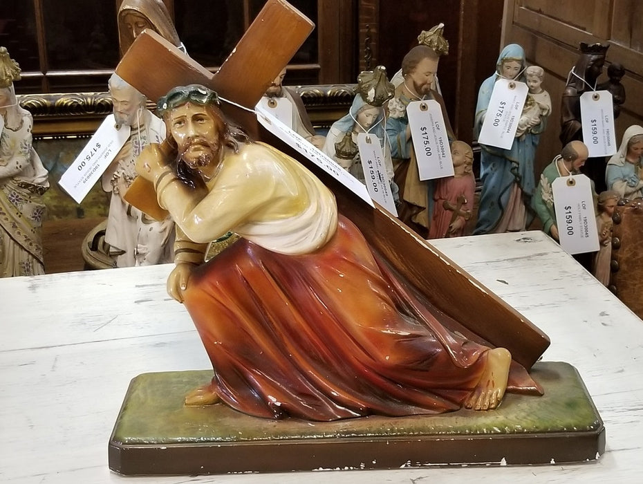 Plaster Statue of Jesus Carrying the Cross-Easy Ship