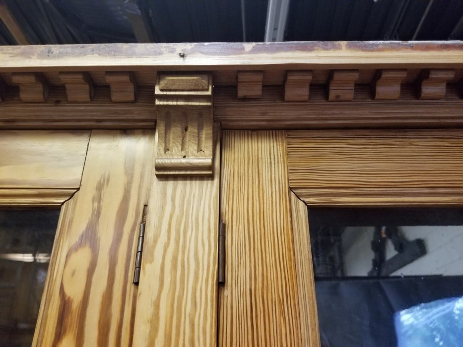 Large waxed pine Stepback Bookcase Display