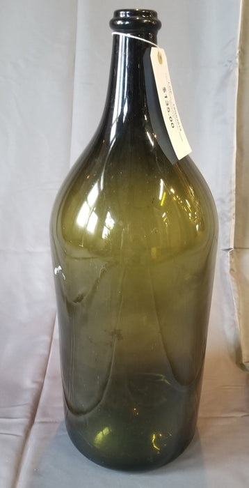 TALL GREEN CYLINDRICAL FRENCH WINE BOTTLE