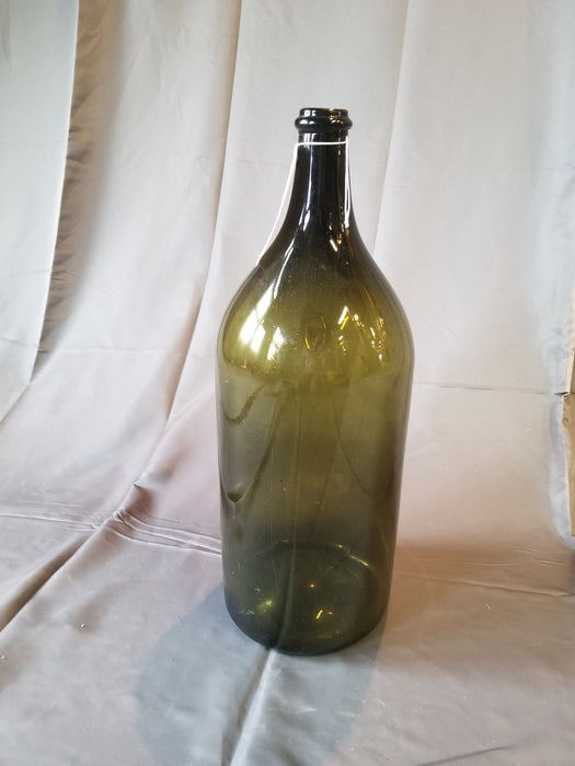 TALL GREEN CYLINDRICAL FRENCH WINE BOTTLE