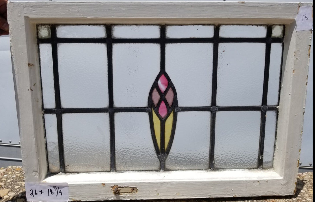 LARGE ENGLISH LEADED AND STAINED GLASS WINDOW