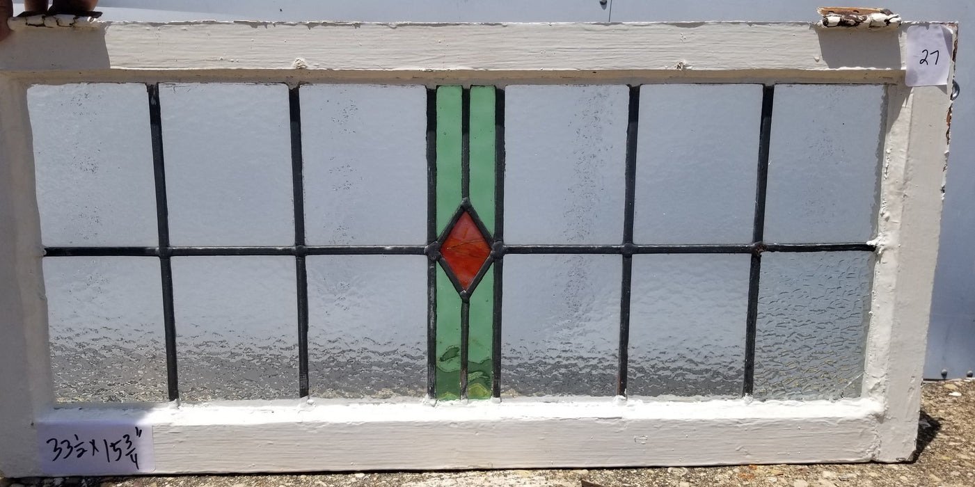 ENGLISH LEADED AND STAINED GLASS WINDOW TRANSOM