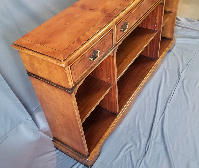 SHALLOW YEW WOOD OPEN BOOKCASE