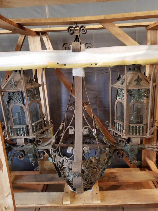 HUGE MAITLAND SMITH IRON CHANDELIER