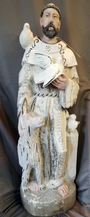 PAINTED FIBERGLASS SAINT FRANCIS STATUE