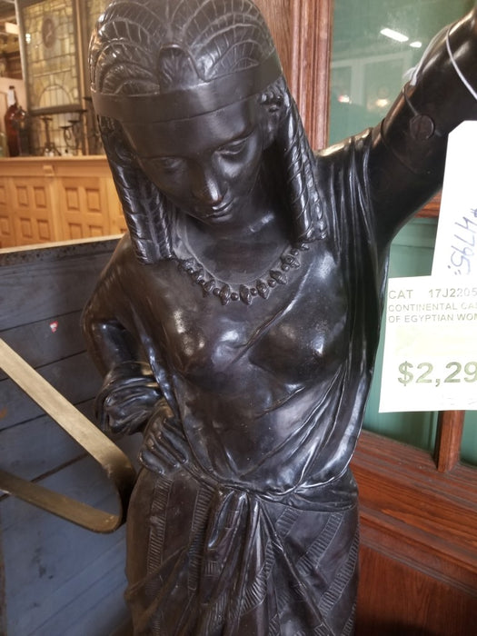 TALL LADY WITH TORCH BRONZE STATUE
