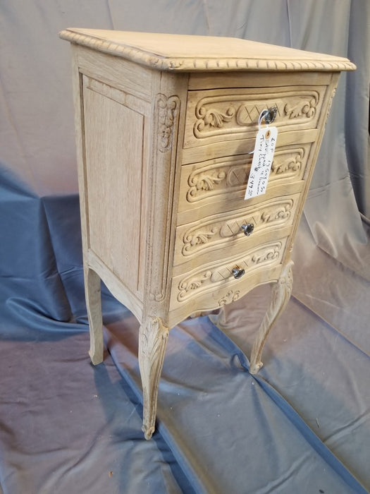 4 DRAWER TINY COUNTRY FRENCH RAW OAK CHEST
