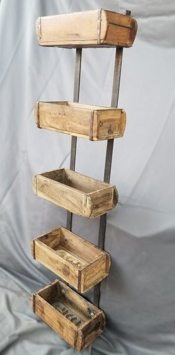 VERTICAL WALL SHELF WITH 5 BOXES