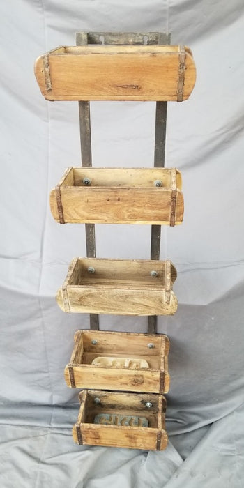 VERTICAL WALL SHELF WITH 5 BOXES