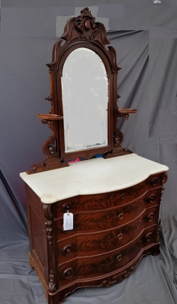 vintage marble top dresser with mirror AMERICAN VICTORIAN MARBLE TOP DRESSER WITH MIRROR circa 1860s — Lots of Furniture