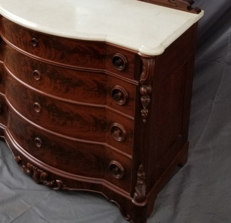 AMERICAN VICTORIAN MARBLE TOP DRESSER WITH MIRROR circa 1860s