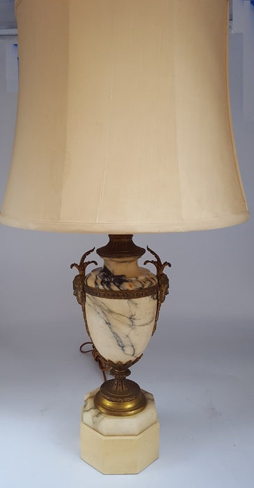 CARRARA MARBLE LAMP WITH BRONZE ORMOLU