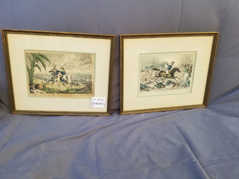 PAIR OF BATTLE SCENE ENGRAVINGS