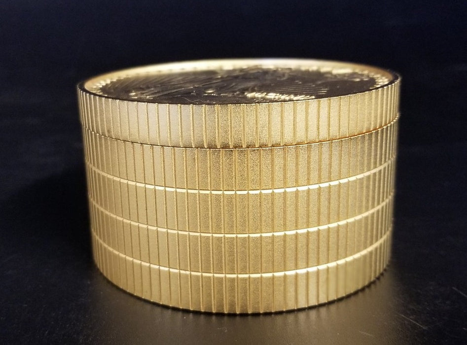 BULOVA GOLD COIN CLOCK WITH ORIGINAL BOX