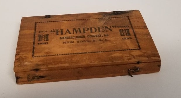 ANTIQUE WOOD HAMPDEN TACK BOX