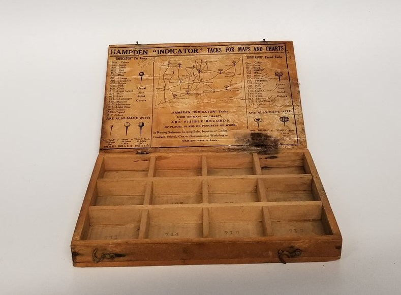 ANTIQUE WOOD HAMPDEN TACK BOX