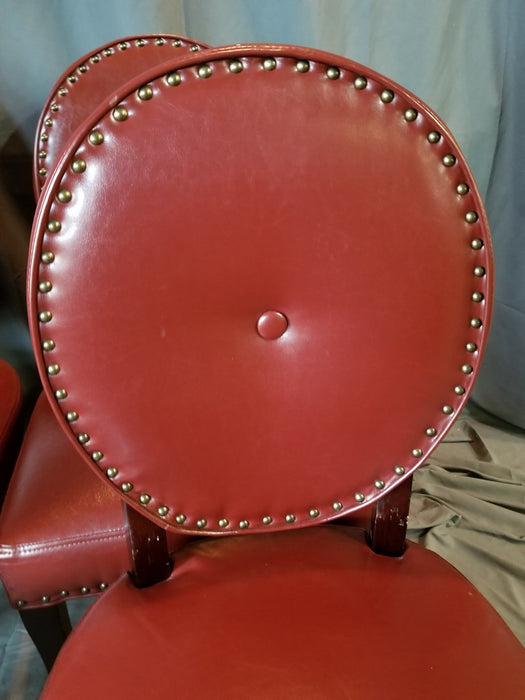SET OF 4 OVAL BACK LEATHER CHAIRS