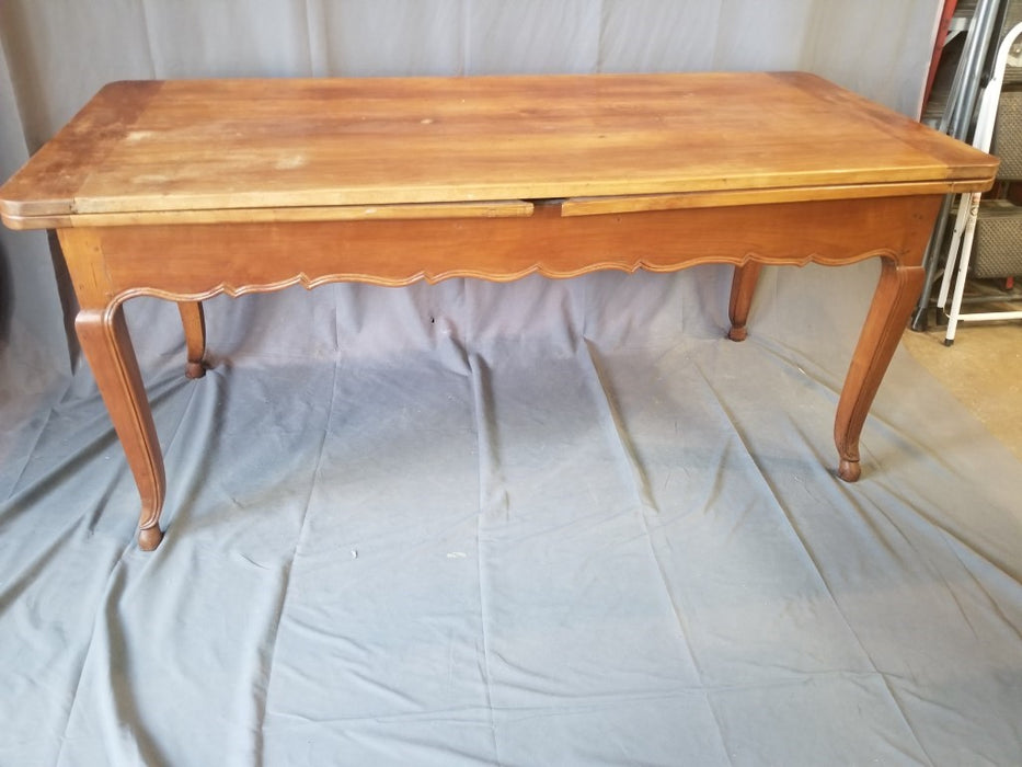 FRENCH LOUIS XV STYLE PEGGED CHERRY DRAW LEAF TABLE