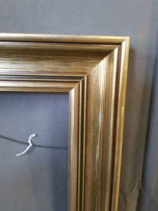 SMALL SILVER FINISH WOOD FRAME WITH BLACK INNER TRIM