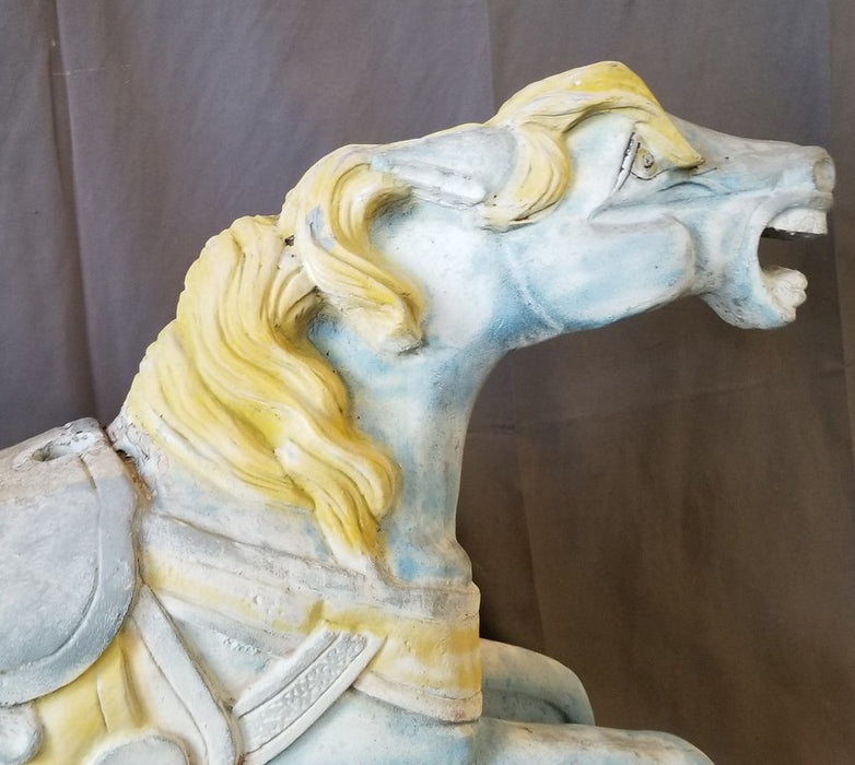 BLUE ALUMINUM CAROUSEL HORSE