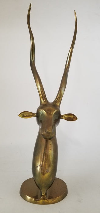 BRASS IBEX ANTELOPE HEAD