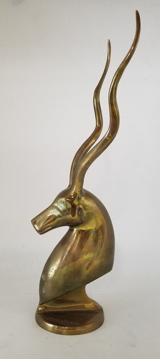 BRASS IBEX ANTELOPE HEAD