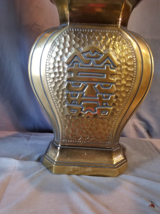 PAIR OF HEAVY BRASS ASIAN LAMPS