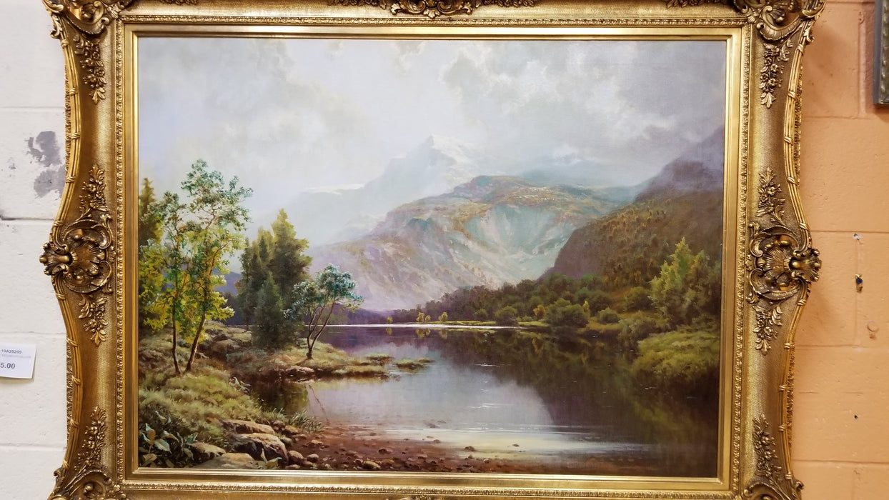 LARGE LANDSCAPE OIL PAINTING BY LISTED ARTIST A.D.GREER