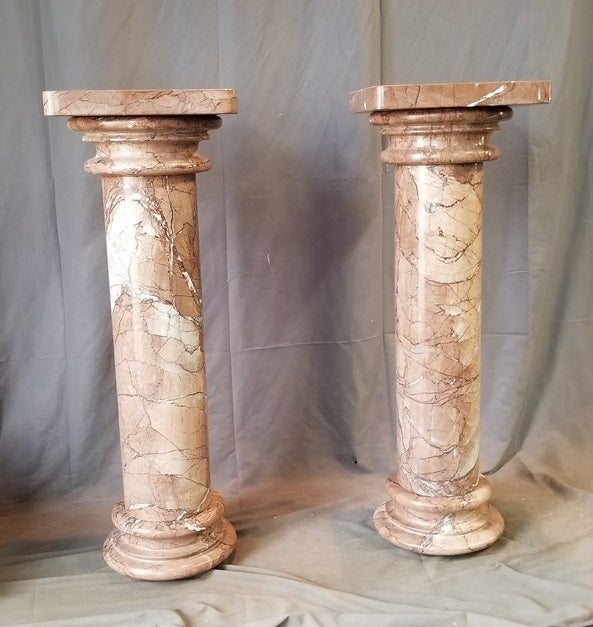 PAIR OF MARBLE STANDS