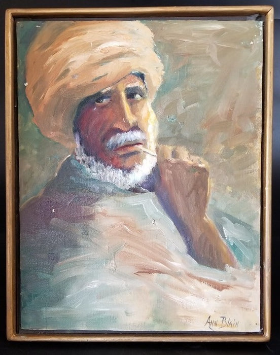 OIL PAINTING OF MAN IN TURBAN