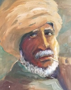OIL PAINTING OF MAN IN TURBAN