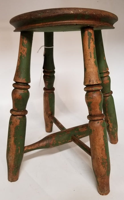 EARLY 1800'S WINDSOR STOOL WITH GREEN PAINT