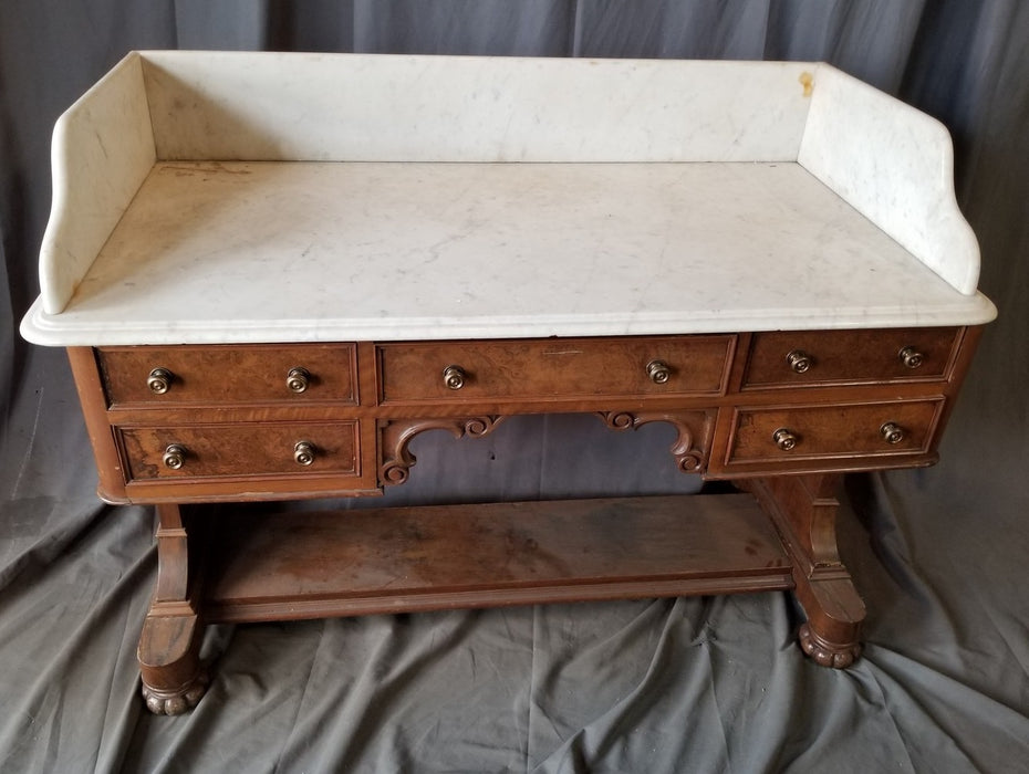 LARGE MARBLE TOP EUROPEAN WASHSTAND