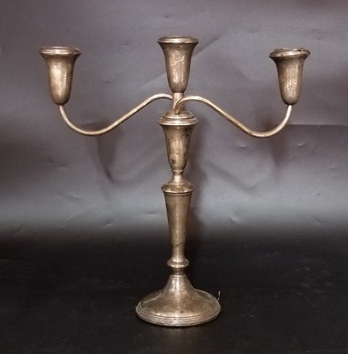 PAIR OF WEIGHTED STERLING SILVER CANDLEABRAS