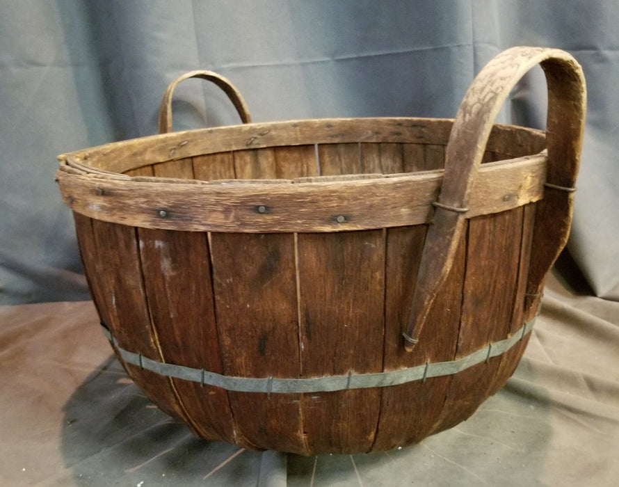 WOOD BASKET WITH HANDLES