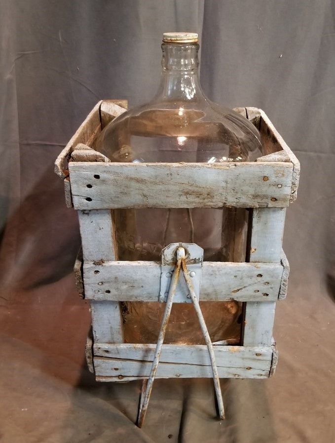 1930'S EMBOSSED OZARKA GLASS WATER BOTTLE IN ORIGINAL GRATE — Lots of  Furniture