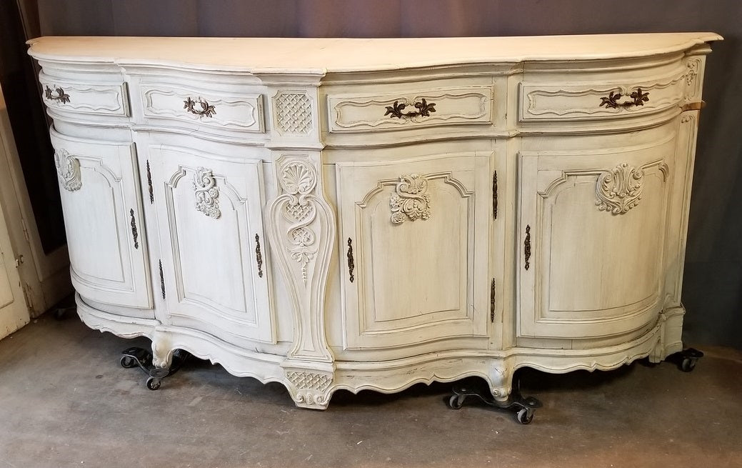 LARGE LOUIS XV STYLE PAINTED SIDEBOARD