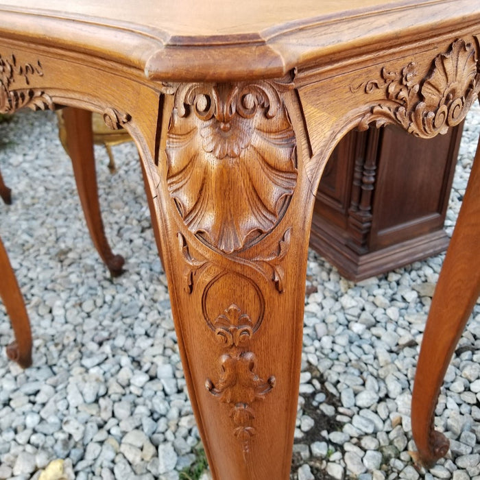 PAIR OF LOUIS XV TALL OAK CONSOLES OR CENTER TABLES